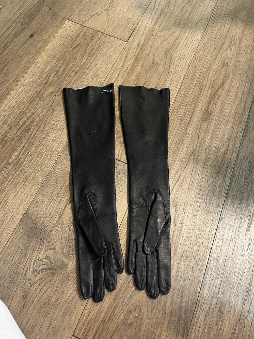GANT Jonquet vintage Long Black Leather Gloves size 6 1/2